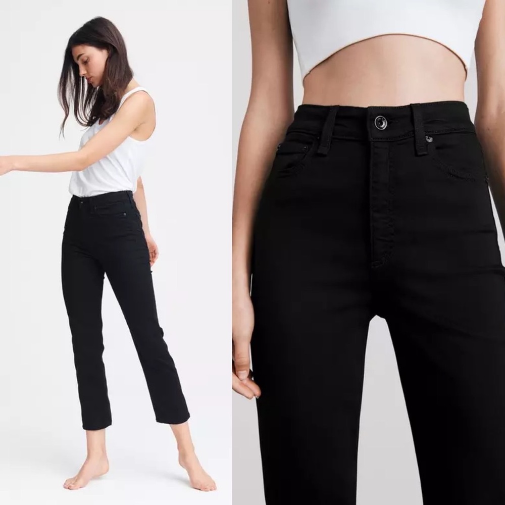 rag & bone | Nina High Rise Ankle Cigarette Jeans in Black 23